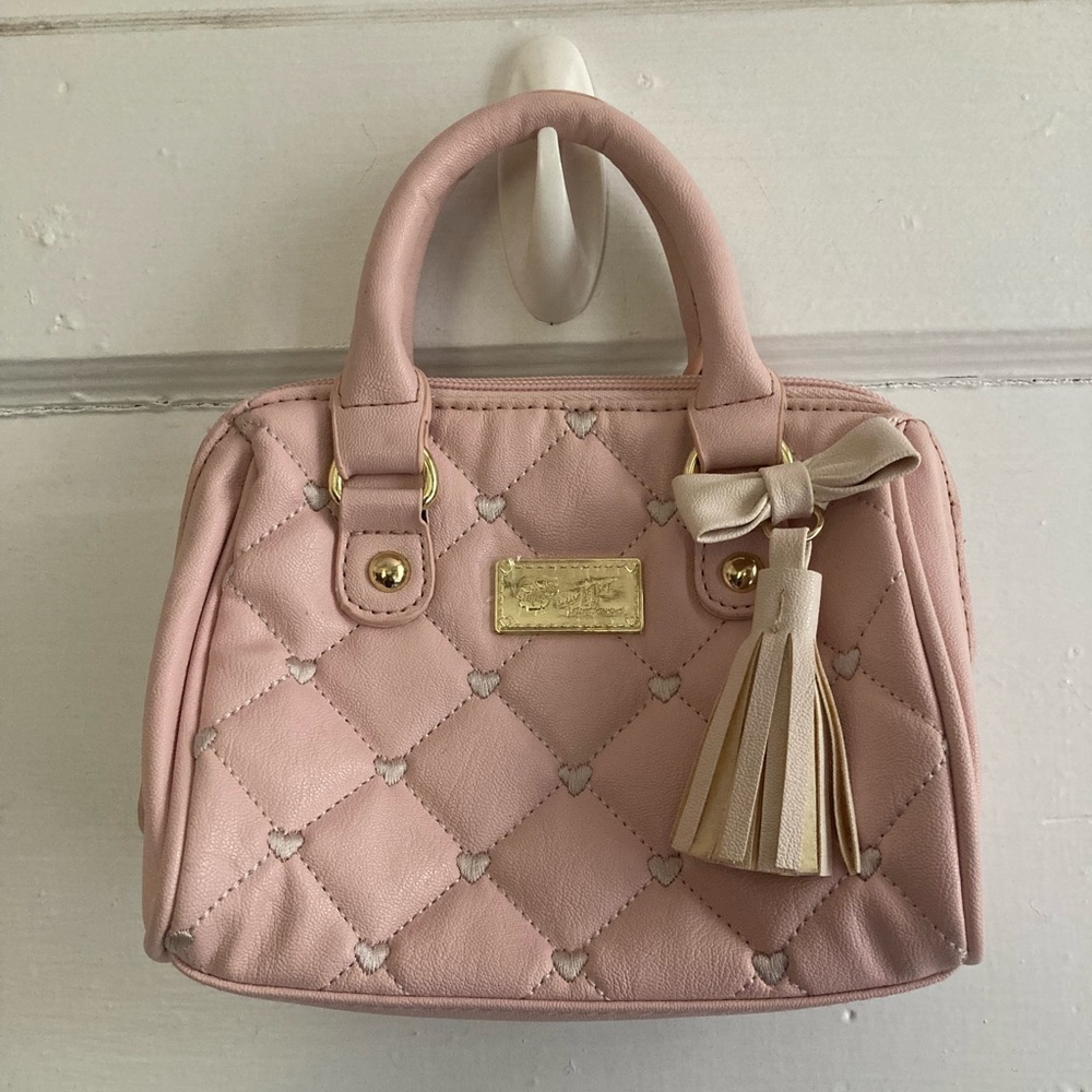 NWOT Betsey Johnson Pink Mini Bag with Gold Accents - Picture 4 of 16